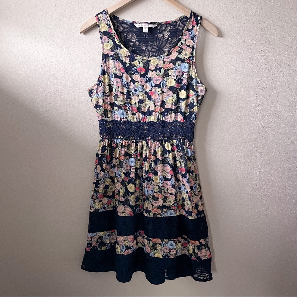 LC Lauren Conrad Fit & Flare Floral Lace Dress